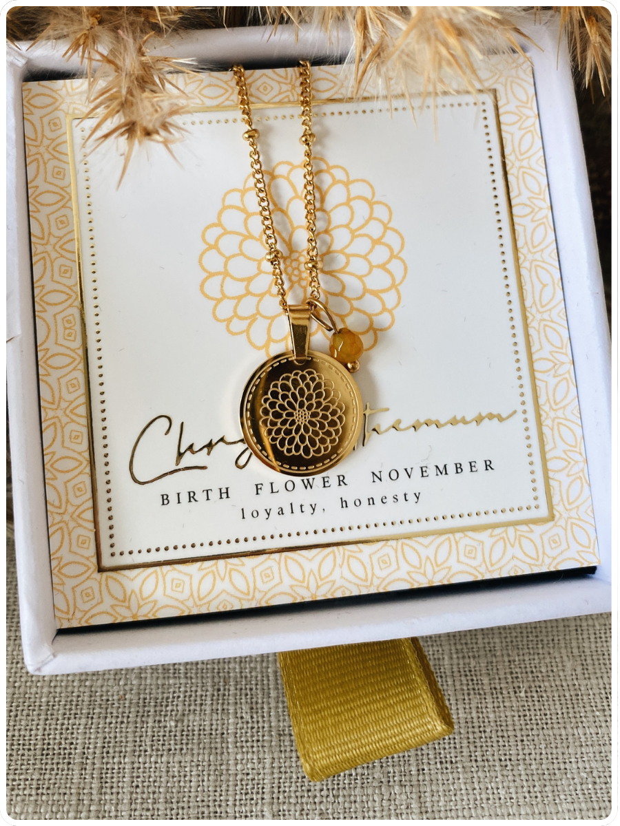 Ketting met geboortebloem bedel
