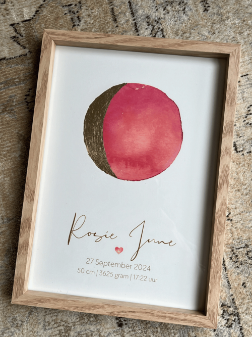 maanstandposter in kleur pink