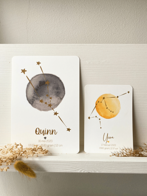 sterrenbeeldkaart in aquarel print