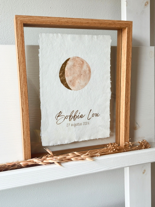 handgeschilderde poster in houten lijst