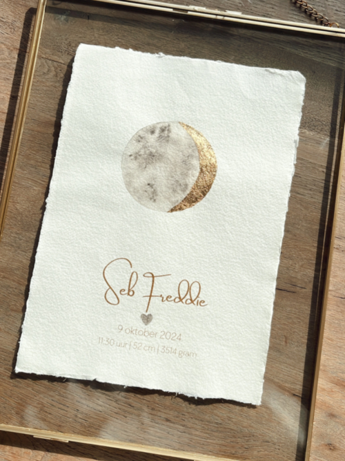 maanstandposter in aquarel in A4 formaat