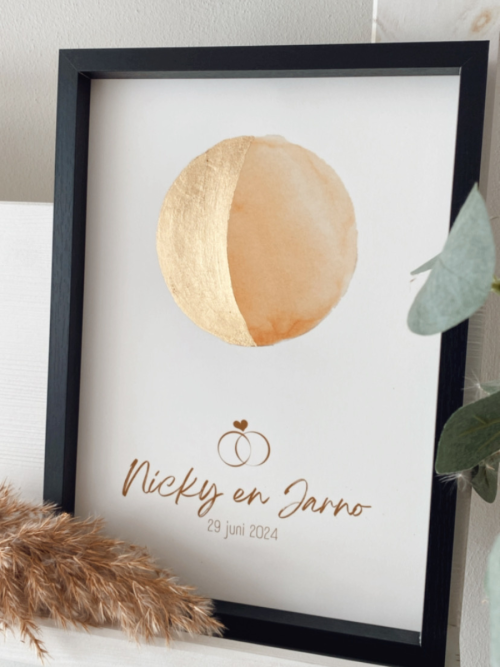 maanstand poster trouwdag