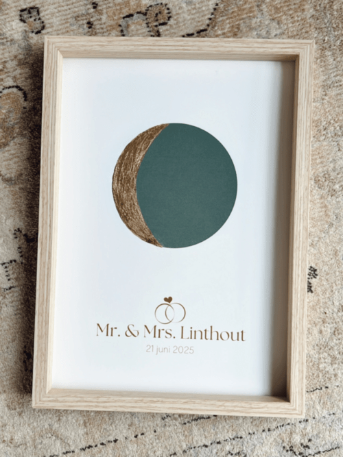 maanstandposter trouwcadeau bruidspaar