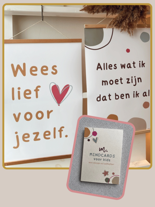 affirmatieposter met affirmatiekaartenset